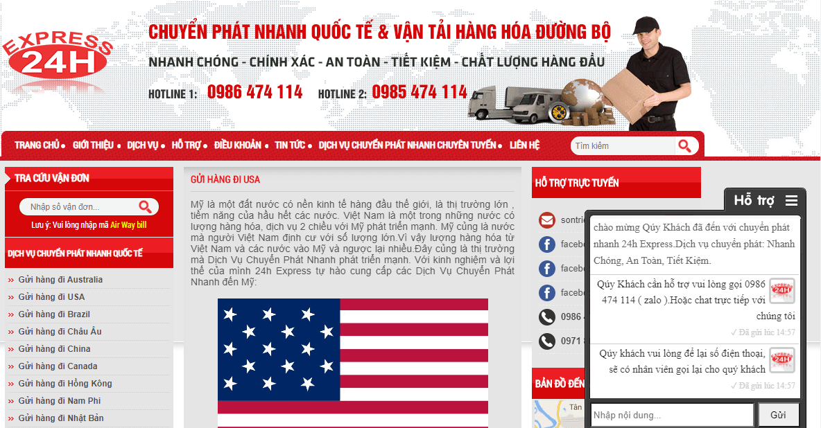 gửi hàng đi Mỹ tại Sài Gòn