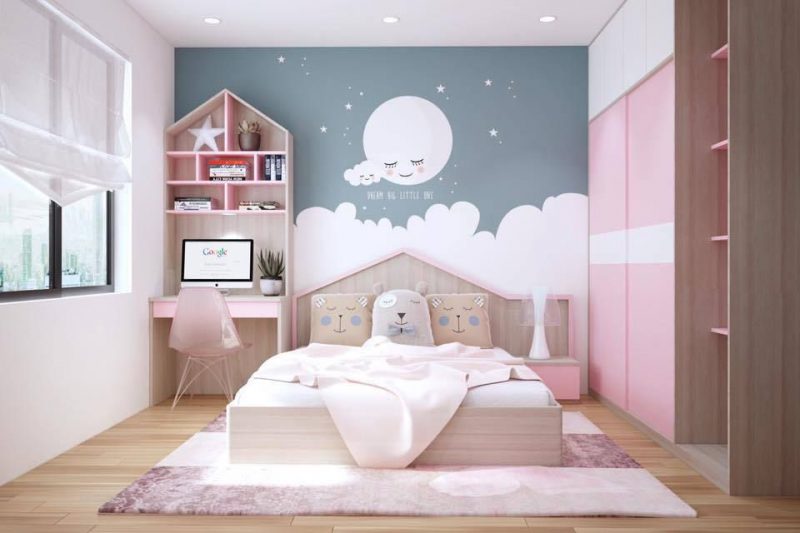  phòng ngủ màu hồng
